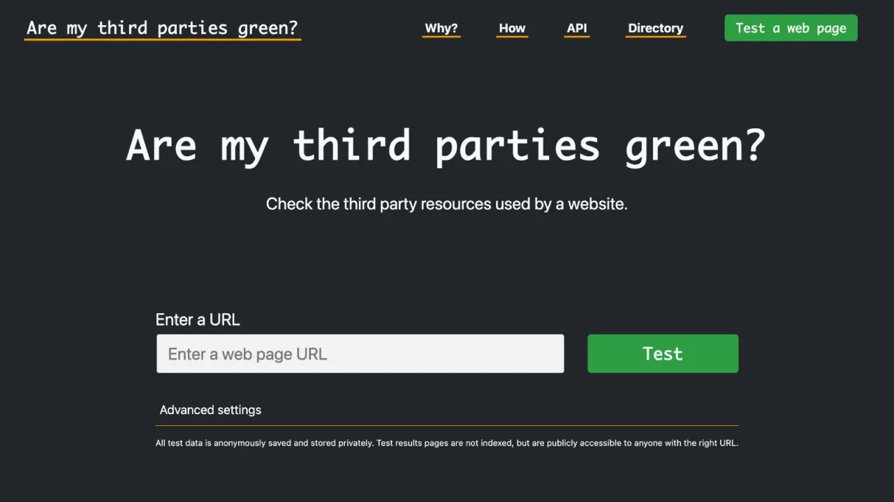 Are my third parties green? のスクリーンショット