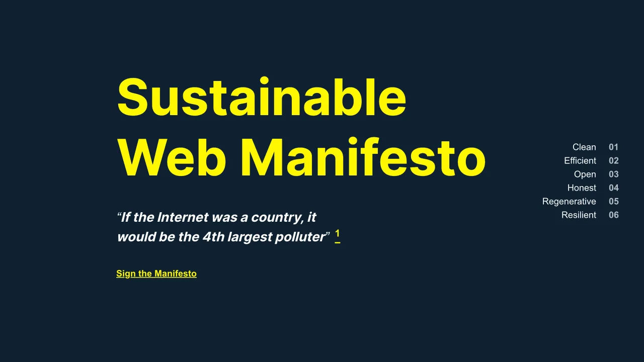 Sustainable Web Manifesto のスクリーンショット