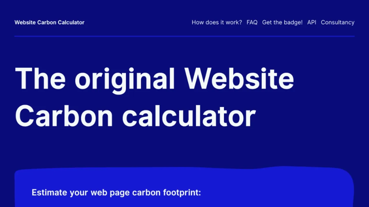 Website Carbon Calculator のスクリーンショット