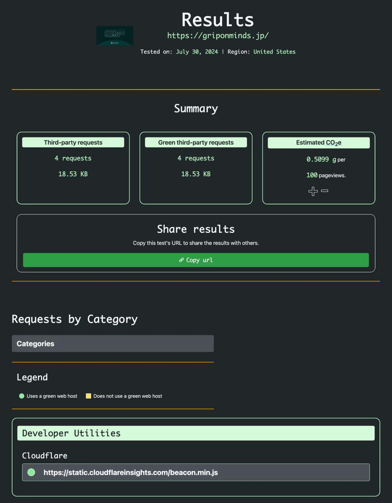 Are my third parties green? のレポートページのスクリーンショット