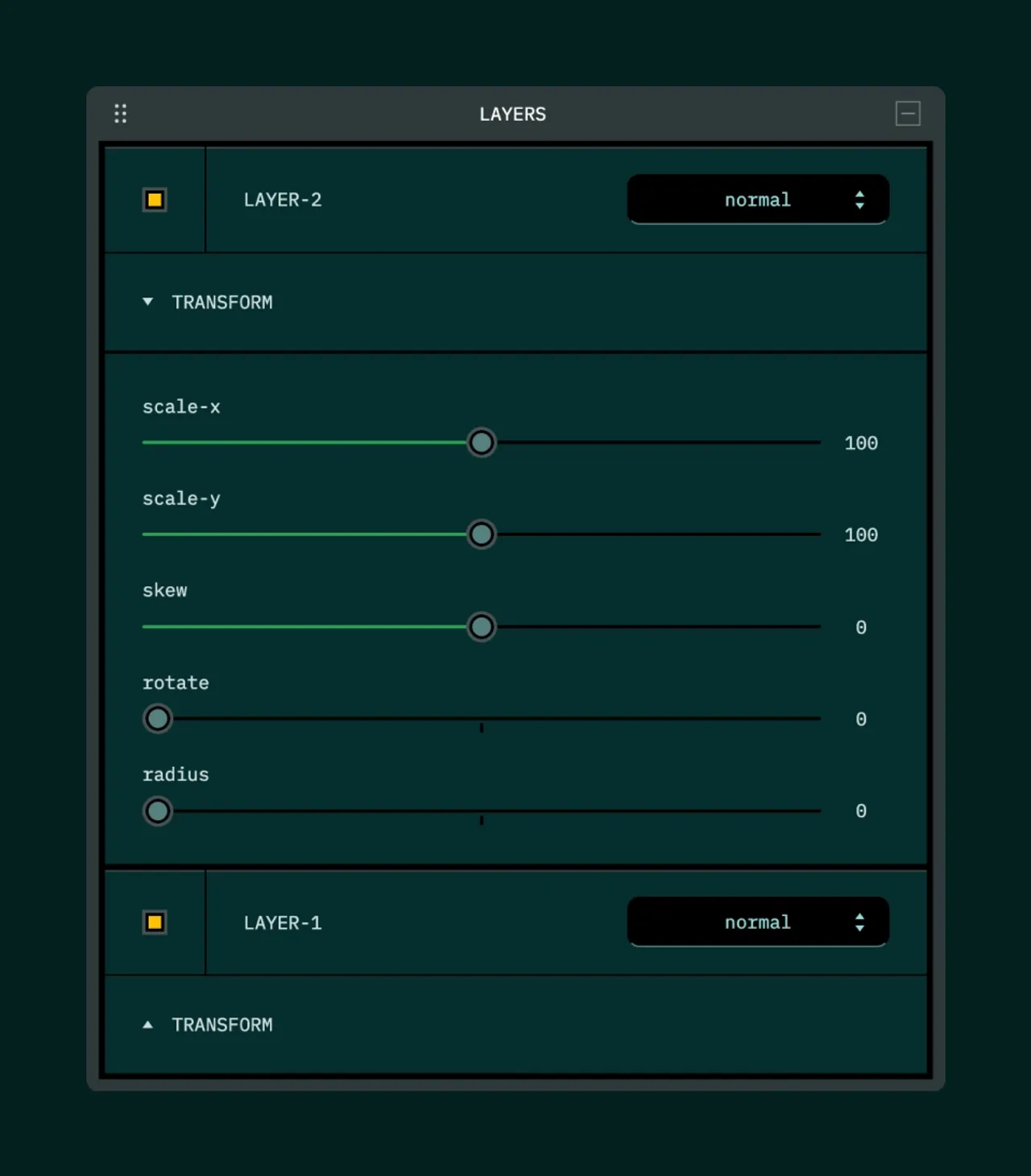 「LAYERS」のスクリーンショット